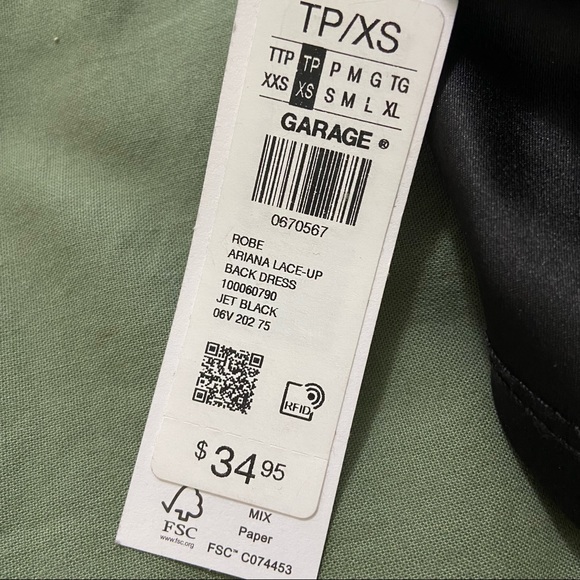 NWT garage squareneck lace up back dress - Picture 3 of 4